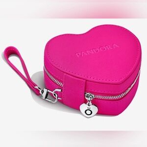 Pandora limited edition Hot Pink Heart Shaped Jewelry Box nwot